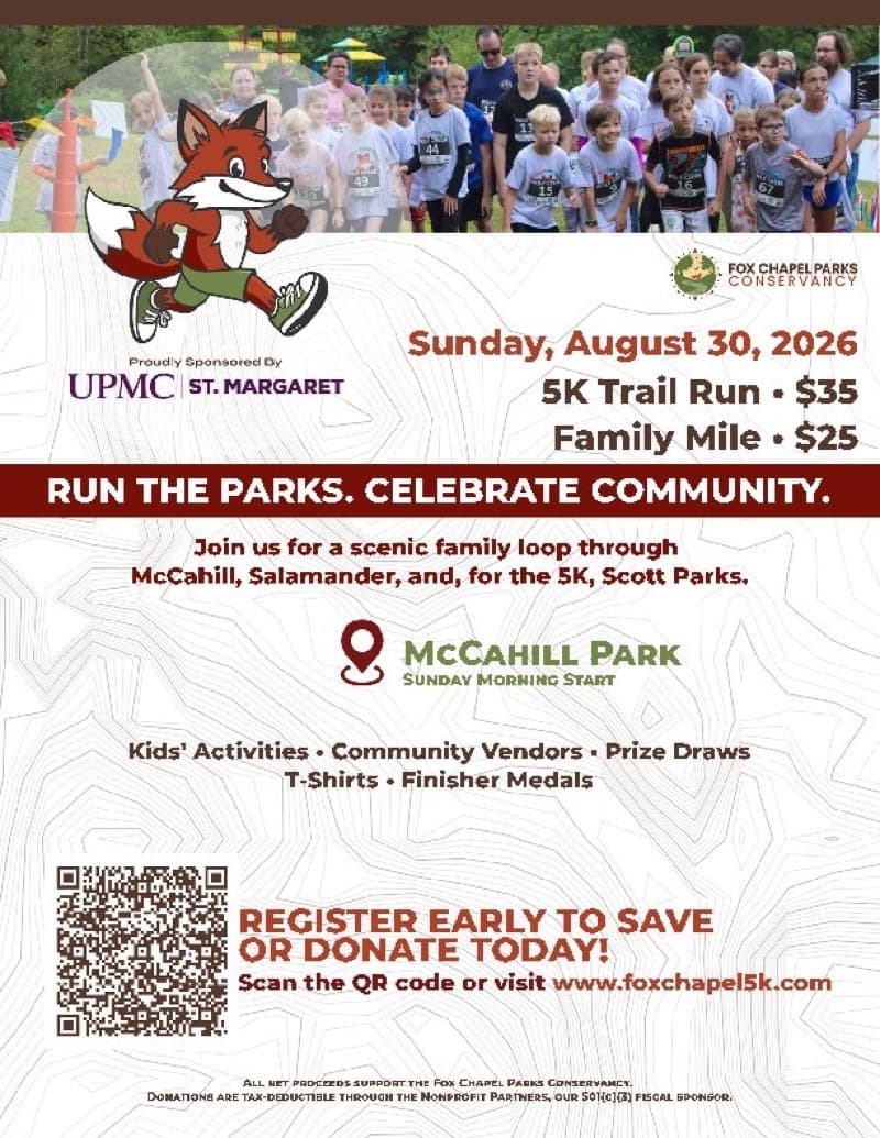 Fox Chapel 5K race flyer poster